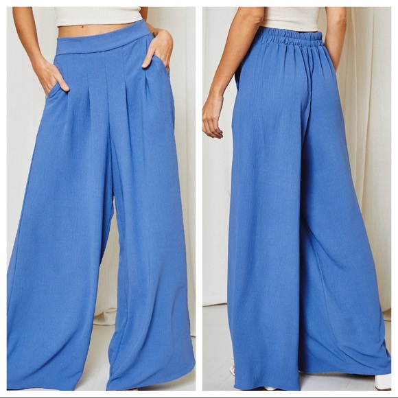 This Season Must Have! Pleated Solid Wide Leg Pants with Pockets - Picture 4 of 4